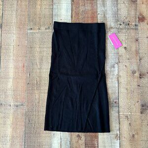 Shoe Dazzle x Just Fab rib knit black midi skirt women's xs